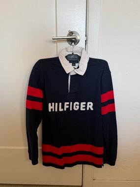 Tommy Hilfiger White-Collar Navy Top